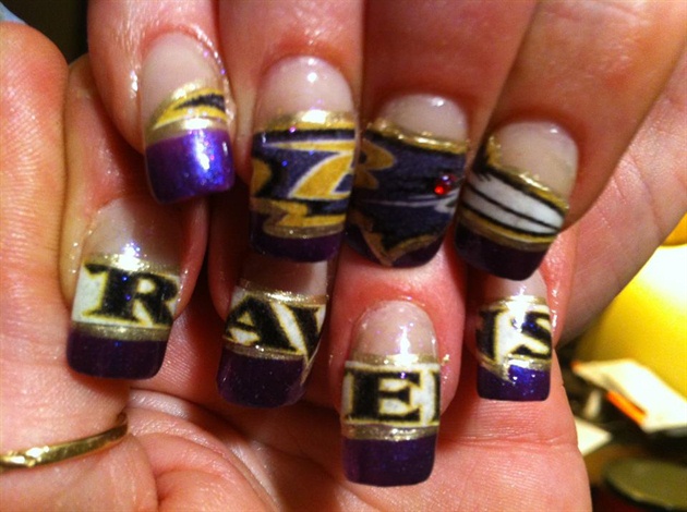 Ravens NFL Nail Art