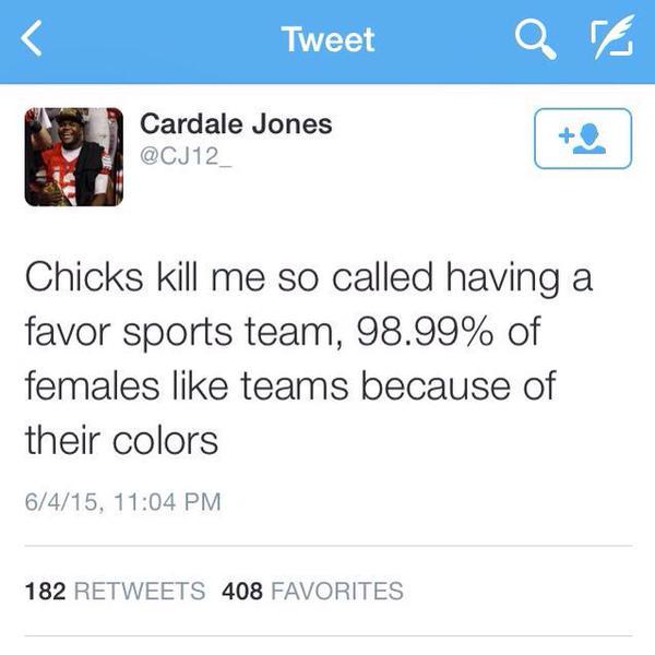 cardale jones insults female sports fans