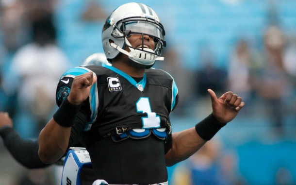 Dec 22, 2013; Charlotte, NC, USA; Carolina Panthers quarterback Cam Newton (1) stands on the field prior to the start of the game against the New Orleans Saints at Bank of America Stadium. Mandatory Credit: Jeremy Brevard-USA TODAY Sports