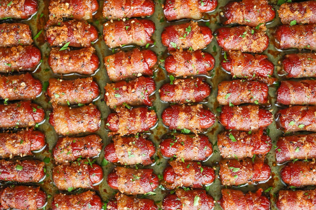 bacon wrapped hotdogs